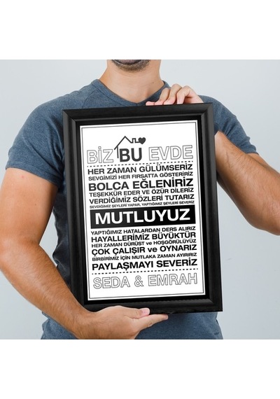 Ev Hediyesi Isme Özel Baskılı Çerçeve