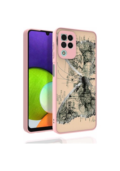 Zore Samsung Galaxy Uyumlu M22 Kılıf Desenli Kamera Korumalı Parlak Omsy Nora Kapak - No5