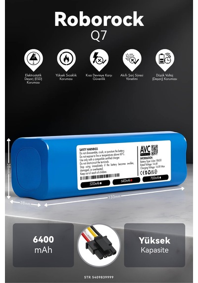 Roborock Q7 6400mah Robot Süpürge Bataryası K.k