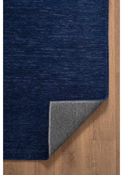 Valerıa Vlr01n Lacivert Dekoratif Şönil Kilim Modern Desen Yıkanabilir Yumuşak Kaymaz Taban Halı