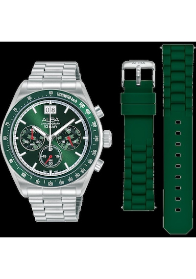 Alba Au5027x2 Quartz Çelik Gri Yeşil Kadran 10 Atm 42 Mm Erkek Kol Saati