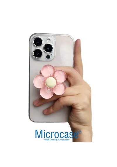 Microcase 3d Çiçek Tasarımlı 3m Yapıştırmalı El Parmak Tutucu Cep Telefonu Tutacağı Popsocket - Al5246 Sarı