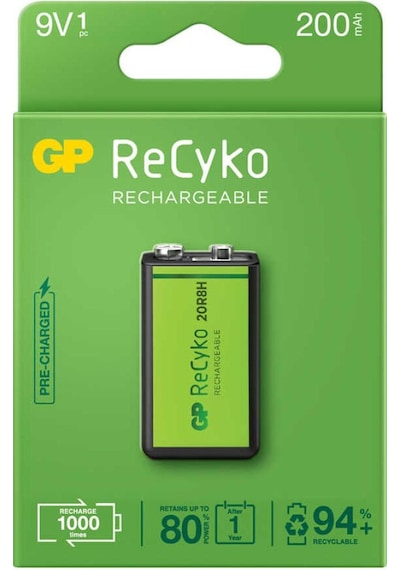 Gp Recyko 9v 200mah Şarj Edilebilir Pil