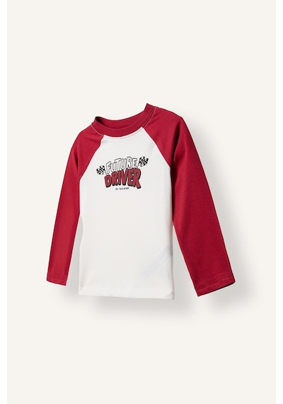 Defacto %100 Pamuk Oversize Reglan Kollu Baskılı 2li Uzun Kollu Tişört Erkek Bebek I0293a526aurd106 Kırmızı-rd106