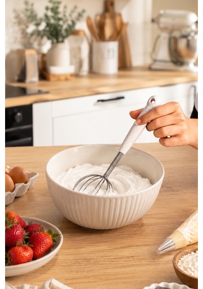 Porsima 1876 Paslanmaz Çelik Çırpıcı Pratik Karıştırıcı Çırpma Teli 26cm