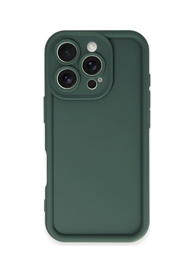 Zengemtx Newface Apple Uyumlu iPhone 16 Pro Kılıf Viera Silikon - Koyu Yeşil