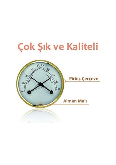 Mekanik Mini Oda Termometre Nem Ölçer, Beyaz