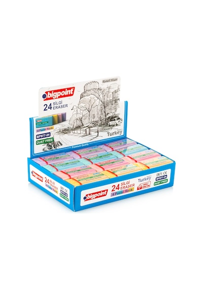 Bigpoint Dust-free Pastel Renkli Silgi X 24 Adet