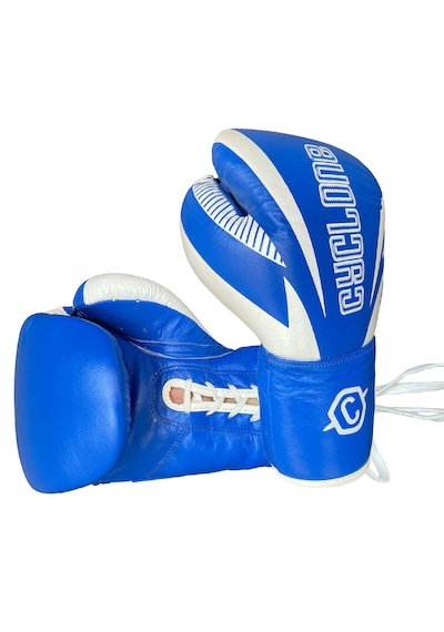 Cyclone Legion Hakiki Deri Bağcıklı Boks Ve Kick Boks Eldiveni Mavi