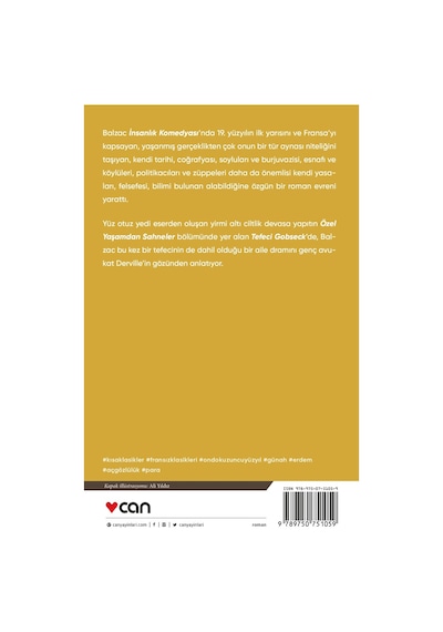 Tefeci Gobseck - Kısa Klasikler 36 - Honore de Balzac - Can Yayınları
