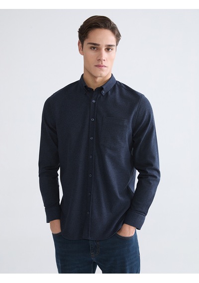 Lcwaıkıkı Classic Lacivert Regular Fit Armürlü Erkek Gömlek