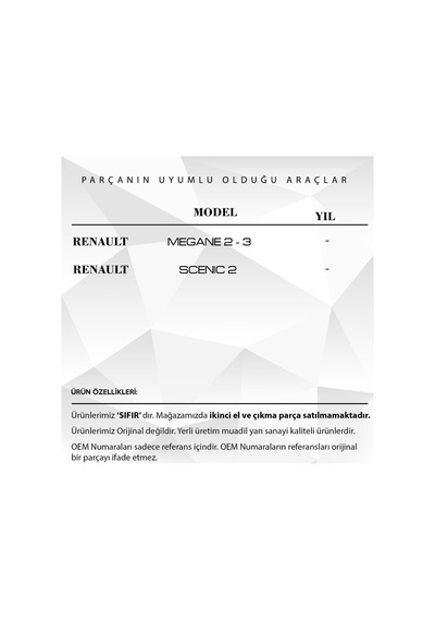 Renault Megane 3 için Sunroof Bademi Tıkırtı  6 lı set