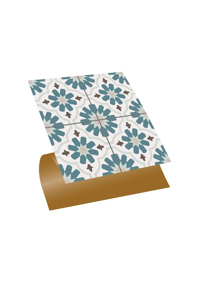 Tink Kendinden Yapışkanlı Yeşilçiçek Bahçesi Desenli Pvc Karo 30x30 Cm