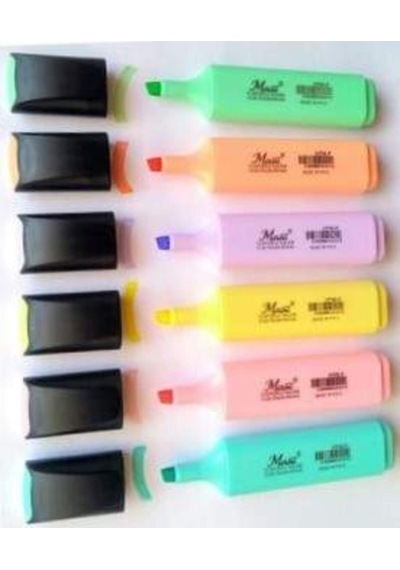 Pastel Renk Kalem 6'lı Set Çok Renkli