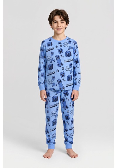 Zuzunga Computer Game Desenli Erkek Çocuk Pijama Takımı Mavi - Lacivert Zuzunga Computer Game Desenli Erkek Çocuk Pijama Takımı Mavi - Lacivert
