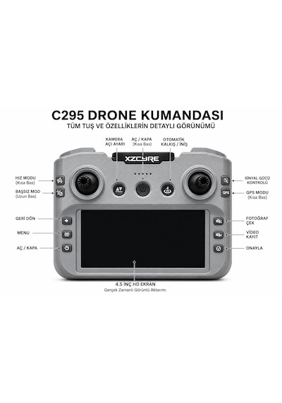 C29s Gps Drone Ekranlı Kumanda Özel Öantalı Led Işıklı 360 Derece Engel Algılamalı Profesyonel Hd Hava Dronu Elektirikli Lens 50x Zoom Fırçasız Motor Katlanabilir Tasarımı