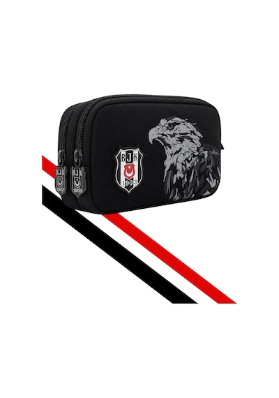 Beşiktaş Kartal Baskı Detaylı Kalem Çantası Siyah