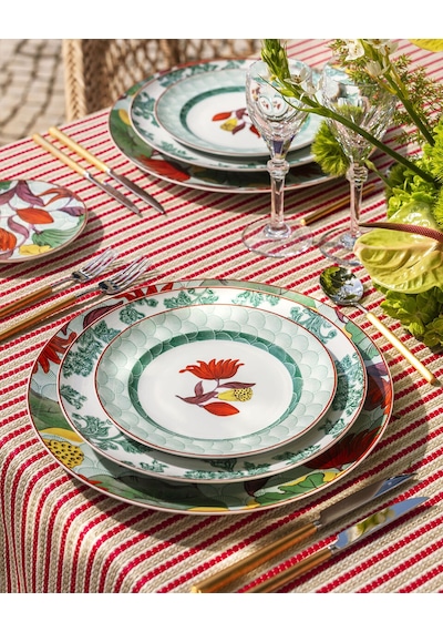 Yeşil Porselen Kahvaltı Tabağı 22 Cm