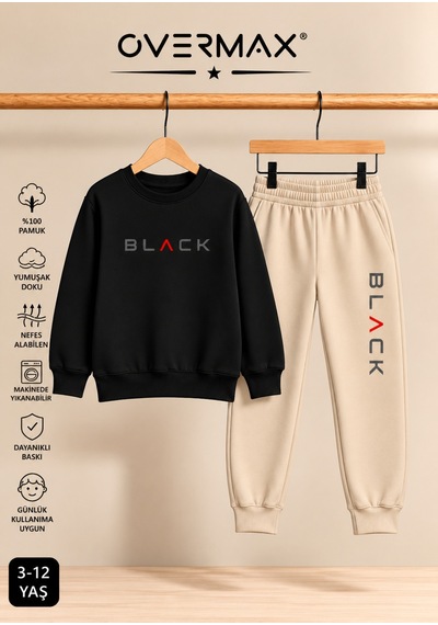 Overmax Black Baskılı Unisex Tasarım Çocuk Eşofman Takımı 3-12 Yaş Siyah-bej - 915906821 Siyah-bej Overmax Black Baskılı Unisex Tasarım Çocuk Eşofman Takımı 3-12 Yaş Siyah-bej - 915906821 Siyah-bej