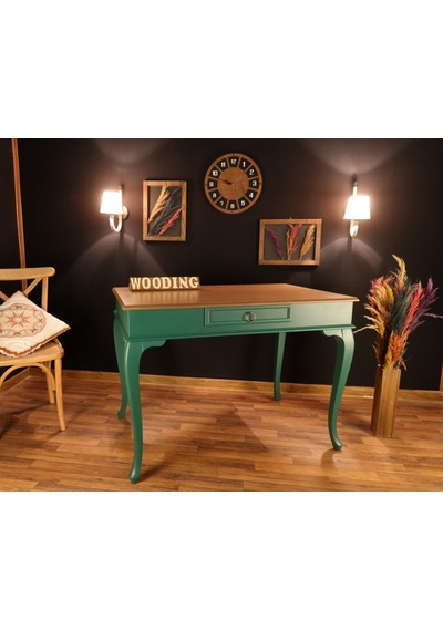 Wooding-Mobilya Wooding 100 Cm Çekmeceli Masif Yeşil Naturel Çalışma Masası Wooding-Mobilya Wooding 100 Cm Çekmeceli Masif Yeşil Naturel Çalışma Masası