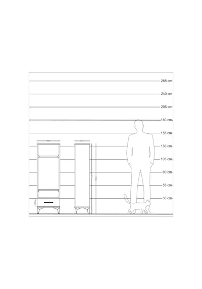 Arges Dolap 2 Raflı Tek Çekmeceli Tek Askılı 44x30x134 Çam-an... Çam