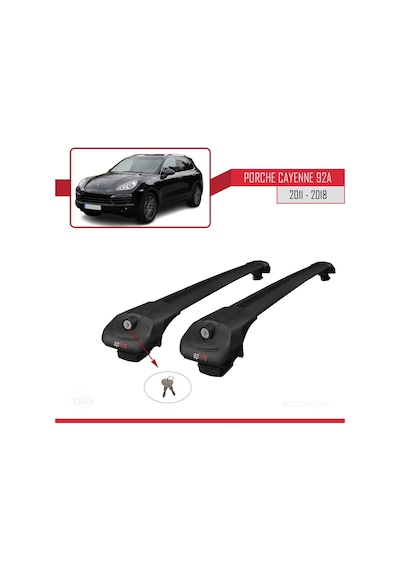 Porsche Cayenne 92a 2011-2018 Arası İle Uyumlu Ace-1 Ara Atkı Tavan Barı Siyah