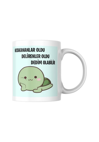 Kıskananlar Oldu Komik Yazılı Kupa Bardak Hediyelik Çay Kahve Kupası Coffee Mug Beyaz - Çok Renkli