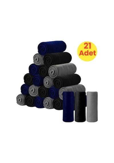 Tezzgelsin Cafe Restaurant Polar Şal 21 Adet 70 x 180 CM Siyah Lacivert Gri