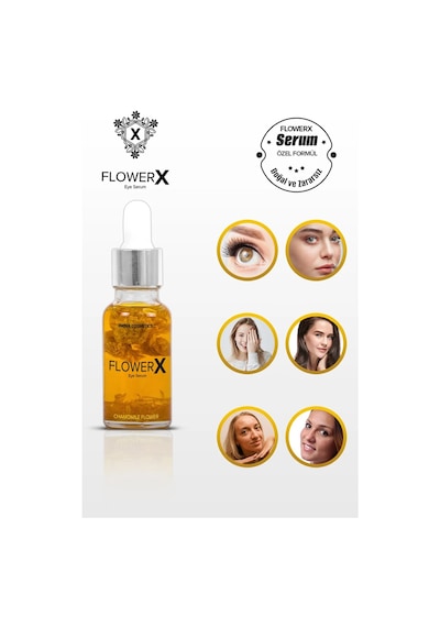 Flowerx Gerçek Papatya Taneli Kırşıklık için Göz Serumu 20 ML