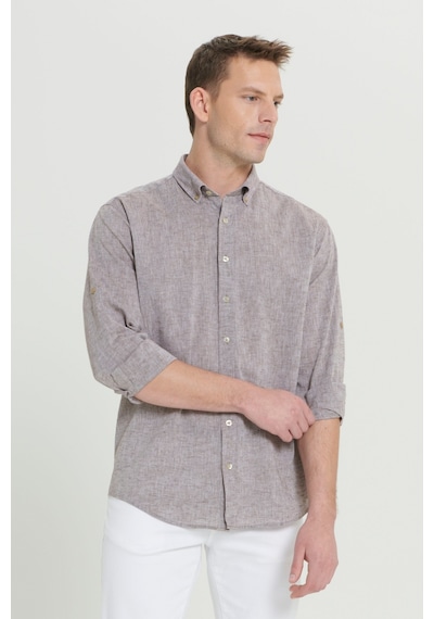 AC&Co / Altınyıldız Classics Erkek Kahverengi Comfort Fit Rahat Kesim Düğmeli Yaka Casual Keten Gömlek 4A2022200085KHVL Kahverengi AC&Co / Altınyıldız Classics Erkek Kahverengi Comfort Fit Rahat Kesim Düğmeli Yaka Casual Keten Gömlek 4A2022200085KHVL Kahverengi