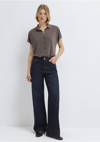 Mavi - Soft-premium Kahverengi Tencel Modal Karışımlı Gömlek 168081-87537