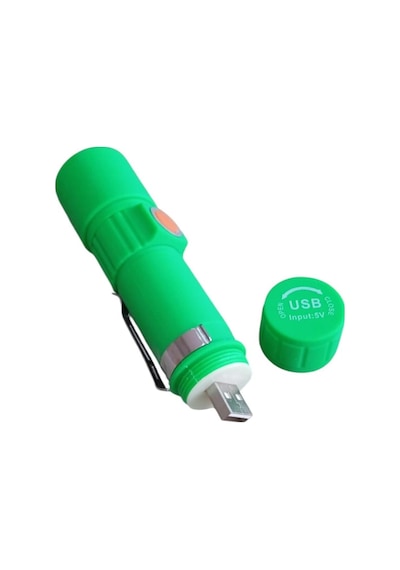 3 Modlu Plastik Kasa Mini El Feneri Yeşil