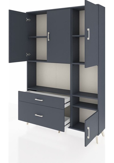 Arges Dolap 7 Raflı 2 Çekmeceli 4 Kapaklı 132x30x195 Antrasit-antrasit/antrasit Antrasıt/antrasıt Arges Dolap 7 Raflı 2 Çekmeceli 4 Kapaklı 132x30x195 Antrasit-antrasit/antrasit Antrasıt/antrasıt