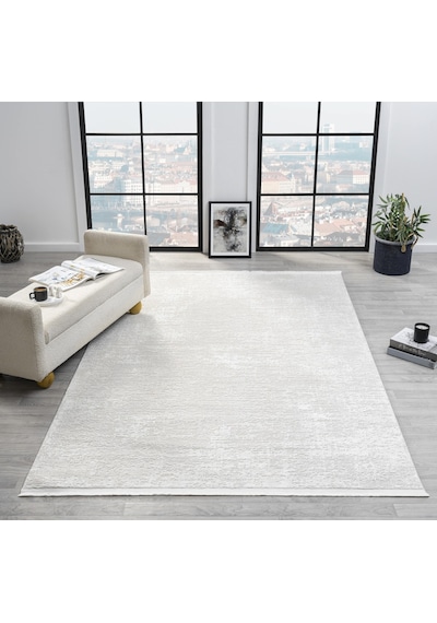 Mariesse Home Vita Serisi Bambu Dokulu Modern Sık Dokuma Koridor Kesme Yolluk Dokuma Makine Halısı Krem