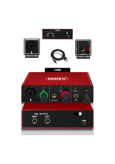 Midex Cx1-c Mikrofon Glx-500 Ses Kartı + Stand Pop Filtre Set