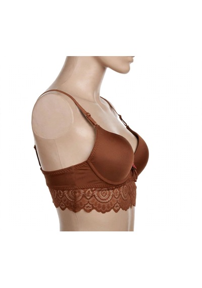 Ecem Yıldız Dolgulu Bralet Sütyen Kahverengı