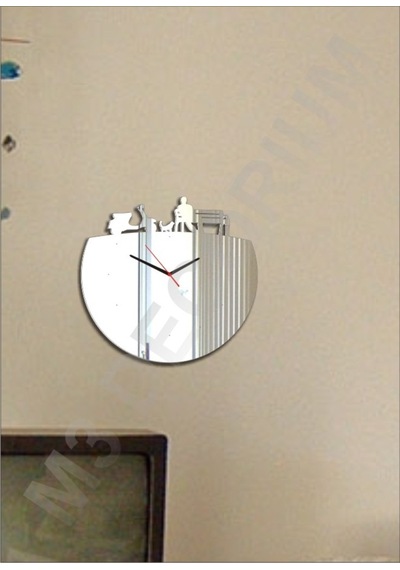 M3 Decorium Nostaljik Hediye Ayna Saat Beyaz