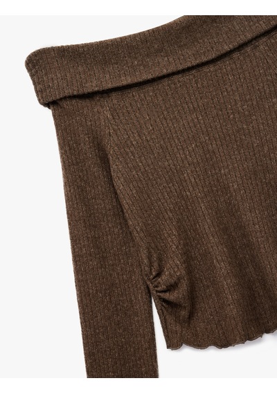 Koton Viskon Karışımlı Kaşkorse Omzu Açık Slim Fit Uzun Kollu Tişört Kahverengi 6wal10196ık Kahve Koton Viskon Karışımlı Kaşkorse Omzu Açık Slim Fit Uzun Kollu Tişört Kahverengi 6wal10196ık Kahve