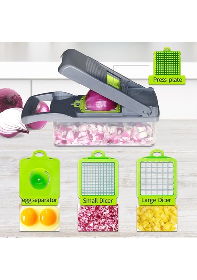 8 Bıçaklı Pro Sebze Doğrayıcı:mandoline Dilimleyici Soğan Doğrayıcı Dicer Yumurta Ayırıcı Dilimleyici Sebze Diğer