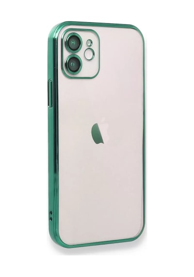 Apple iPhone Uyumlu 12 Kılıf Lensli Silikon - Yeşil Çok Renkli