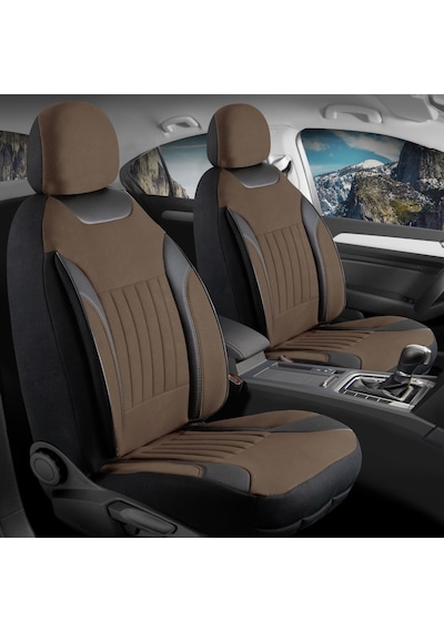 Renault 11 Flash Uyumlu Lüx Deri Detaylı Tay Tüyü Oto Koltuk Kılıfı Ön Arka Takım Edition Serisi Kahverengi