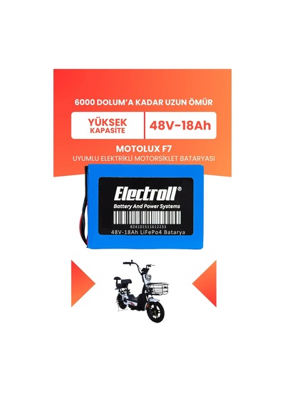 Motolux F7 Batarya Yüksek Kapasite Lifepo4 48v 18ah Elektrikli Motorsiklet Bataryası