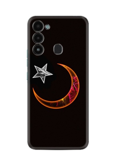 Tecno Spark 8c Kılıf Resimli Desenli Silikon Platinium Series Ay Yıldız 1884
