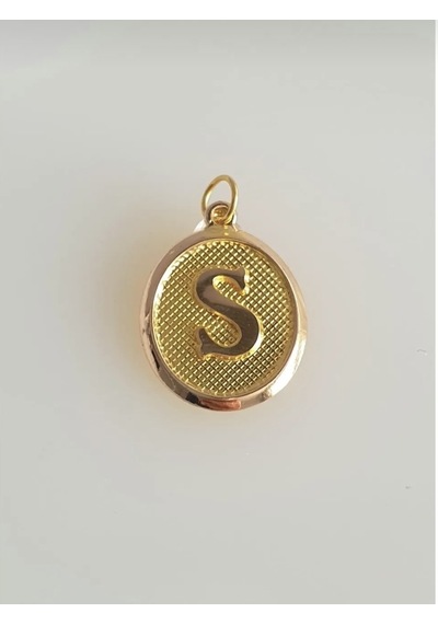 Özden Kuyumcusu 14 Ayar Altın Vintage Oval S Harf Kolye Ucu