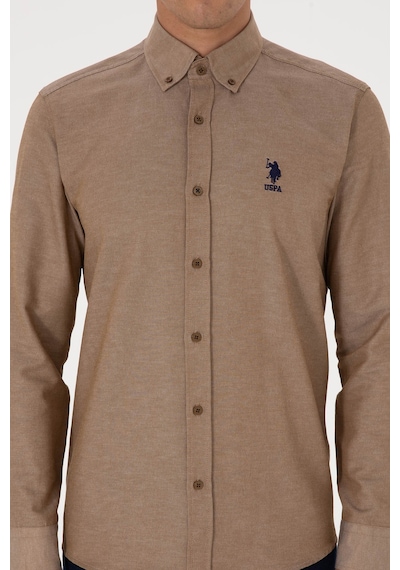 U.s. Polo Assn. Erkek Haki Gömlek Basic 50307693-vr027 Haki