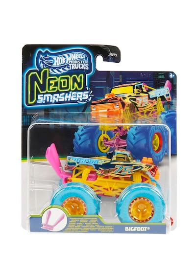 1:64 Hot Wheels Monster Trucks Neon Smashers Die Cast Araba Jmv39 - Jmv62 Bigfoot