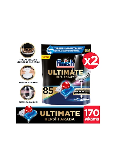 Finish Quantum Ultimate Bulaşık Makinesi Deterjanı Tableti 2 x 85 Tablet