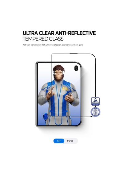 Ultra Clear İphone Duo Dış Ekran Uyumlu Ar Yansıma Önleyici Hd Ekran Koruyucu Tüv Sertifikalı Siyah