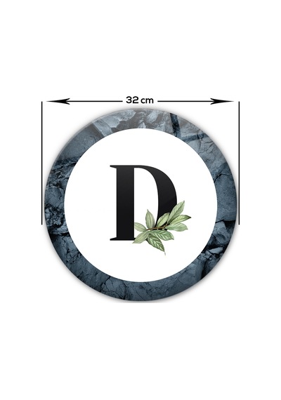 Decorita Cam Kesme Tahtası - Cam Kesme Tablası - Harfli Tasarım D Çap 32 CM