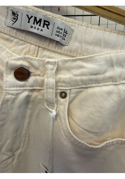 Ymr Moda Ekru Palazzo Geniş Paça Tensel Kadın Jeans 26459